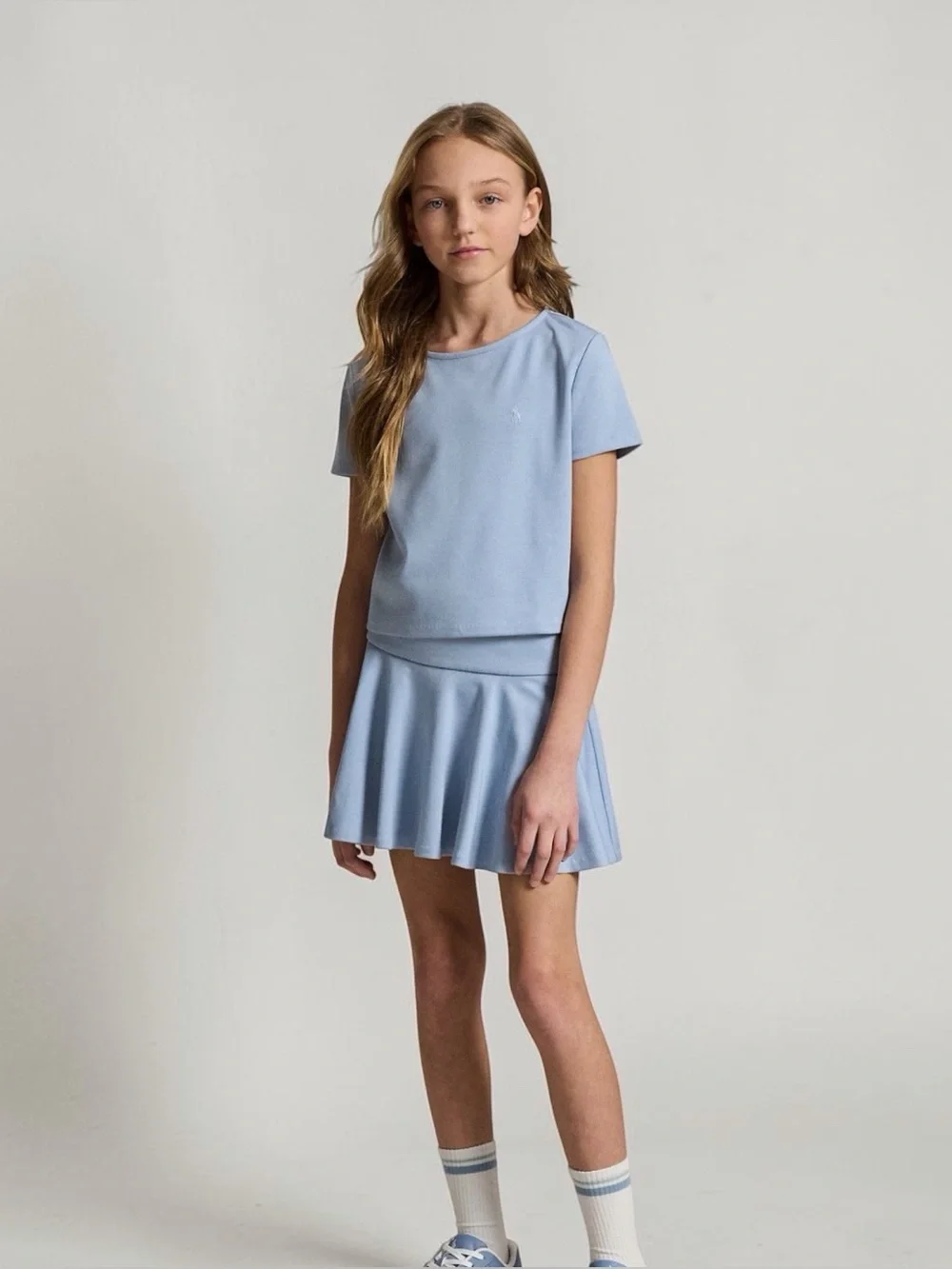 Polo Ralph Lauren Girls' Ponte Boxy T-Shirt & Skort, 2-Piece Set 4T NWT